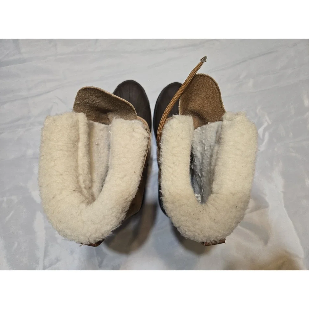 Vintage SOREL Alpine Boots Made In Canada Brown Leather Snow Duck Boots Womens 8